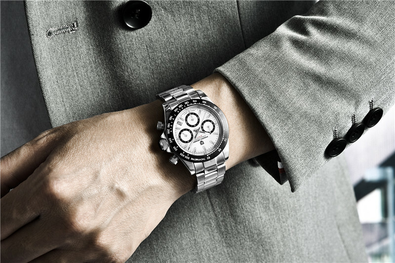 PAGANI DESIGN PD-1644 Men's Quartz Wrist Watch Silver Steel