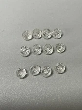 (12) Antique Clear Glass Tunnel Shank 3/8” Buttons Diamond Shape Front  X9