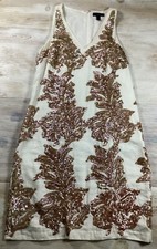 J Crew Linen Dress Ivory With Sequin Design Women’s Size 0 Resort Wear Cruise