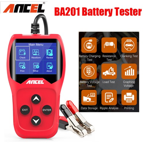 Ancel BA201 12V Probador Automático de Batería 100-2000CCA Herramienta Analizador de Batería Digital - Imagen 1 de 11