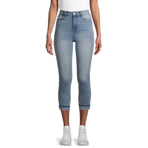 No Boundaries Juniors Super High Rise Stretch Curvy Crop Skinny Jegging Jean NEW - Picture 20 of 25