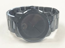 Mens Movado Bold MB 01.1.34.6159 Blue Black Quartz Wrist Watch  Free Shipping