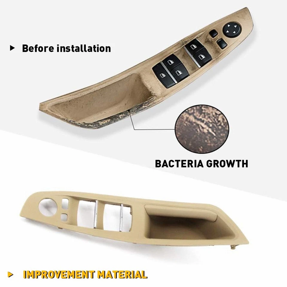 Cubierta de moldura de manija lateral de la puerta izquierda del conductor para BMW 520i 528i 535i 51417225875 Foto 3 de 4