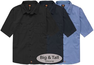 Dickies-Big-amp-Tall-Men-s-Ventilated-Work-Shirt-Lightweight-3XL-7XL-2XLT-7XLT
