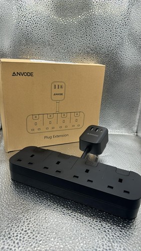 ANVODE Multi Plug Extension with 3 USB (1 Type C) 4 Way Plug Adapter WPG-BS024