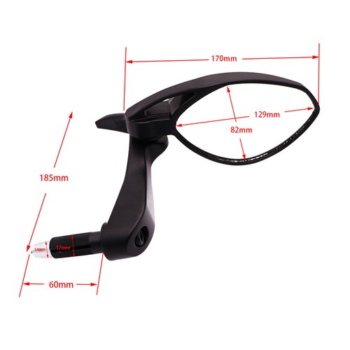 7/8" 22mm Black Horns Handguard Lever Folding Anti-fall Bar Rearview Side Mirror - Picture 9 of 9