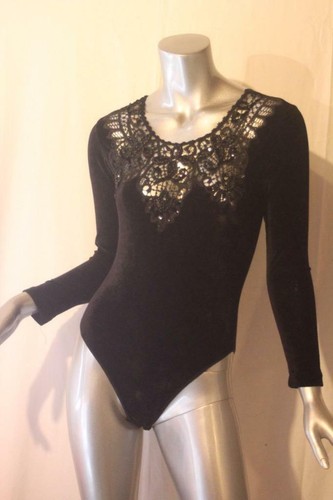 Vintage CHRISTIAN DIOR Black Beaded Lace Sequins V