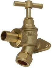 UKDD® Outside Bib Tap With Built In 15mm Wall Plate Elbow / Backplate