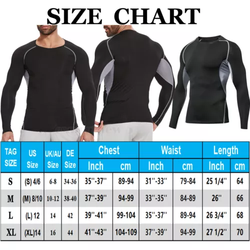 2er Pack Herren Kompressionsunterwäsche Unterunterwäsche Oberteil Tight Langarm T-Shirts - Bild 22 von 32
