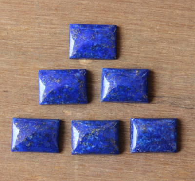 5 Pcs Lot Natural Lapis Lazuli Rectangle cabochon Top Grade Gemstone (10X14 mm)