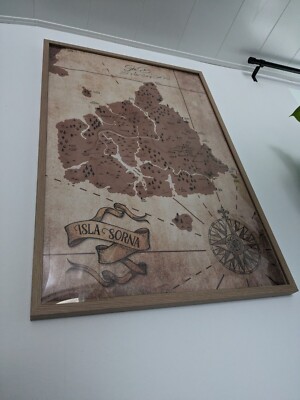 Poster Jurassic Park Isla Sorna Karte Map Jurassic World Canvas 60 x 90 cm