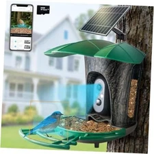 Smart Bird Feeder with Camera, Bird Watcher Camera with High Plastic Brown