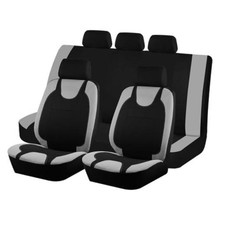 Car Seat Cover Full Seat, Soft Breathable Front and Rear Split Bench 9PCS Gray