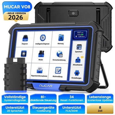 MUCAR VO8 OBD2 Diagnosegerät Scanner ECU Coding All System 34+ Reset-Function