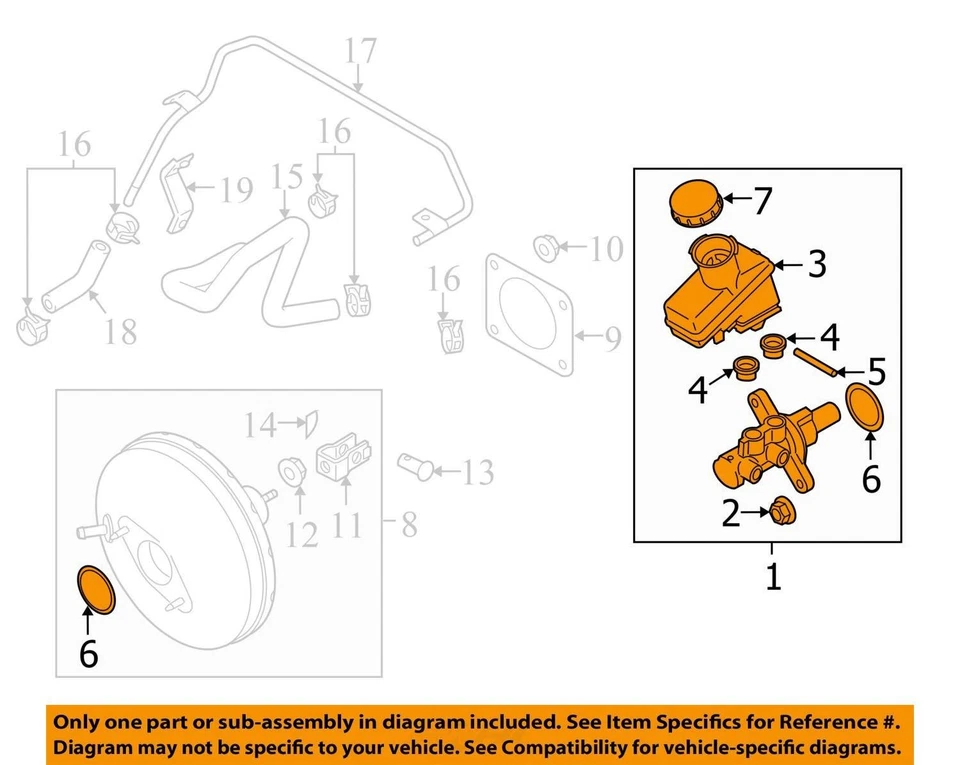 Suzuki Grand Vitara 2007 cilindro maestro de frenos OEM 124 k millas - LKQ359120752 Foto 4 de 4