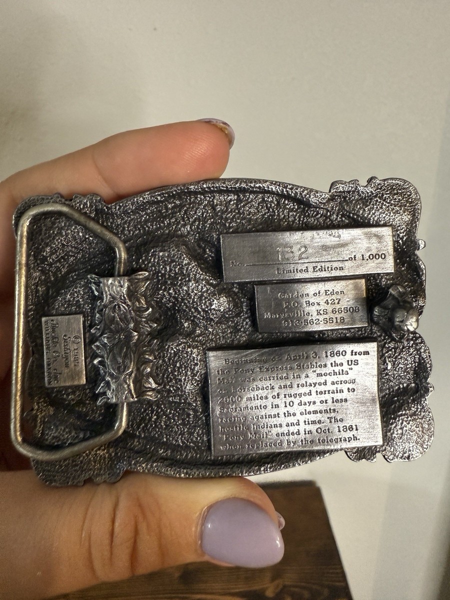 Vintage Pony Express Rock Creek Station Siskiyou Co. Belt Buckle Western Siskiyou Adult Unisex Cowboy & Western Vintage Belt Buckles  main image 3