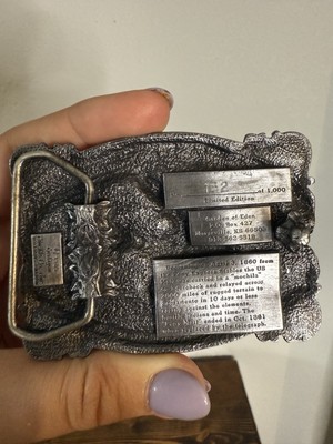 Vintage Pony Express Rock Creek Station Siskiyou Co. Belt Buckle Western Vintage Pony Express Rock Creek Station Siskiyou Co. Belt  main image 2