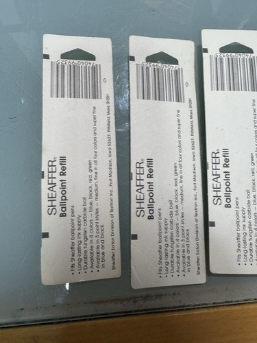 Juego de 5 bolígrafos Sheaffer vintage recarga azul punto medio nuevo sellado - Imagen 7 de 7