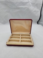 Vintage Red Velvet Earring Case Clamshell Small Travel Jewelry Case