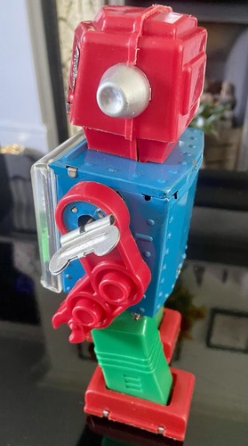 Vintage Clockwork Horikawa Gear Robot Wind Up Sparking Action Working - Picture 2 of 13
