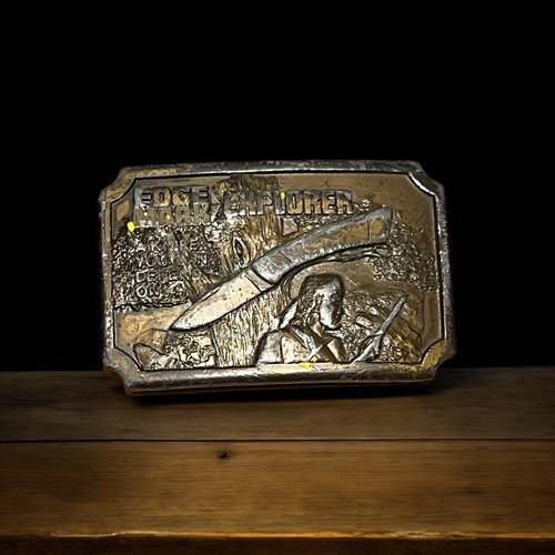 Vintage Edge Mark Explorer Belt Buckle Gutmann Cutlery 1977 Advertising Promo - Picture 2 of 13