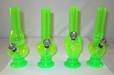 Acrylic Smoking Water Pipe Bubbler 6" Neon Green Bong Tobacco