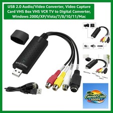 USB 2.0 Audio/Video Converter, Video Capture Card VHS Box VHS VCR TV to Digit...