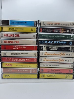 Vintage Cassette Tapes Job Lot 20x Mixed Lot Shakin Stevens Jim Reeves Bee Gees 