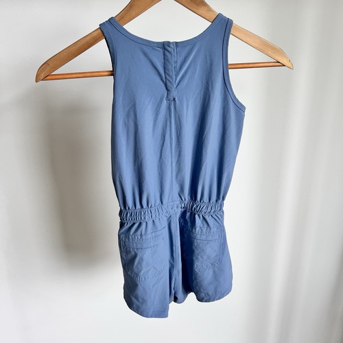 Athleta Girl On The Go Romper Girls XS / 6 Blue Sleeveless Drawstring Outfit - Picture 5 of 7