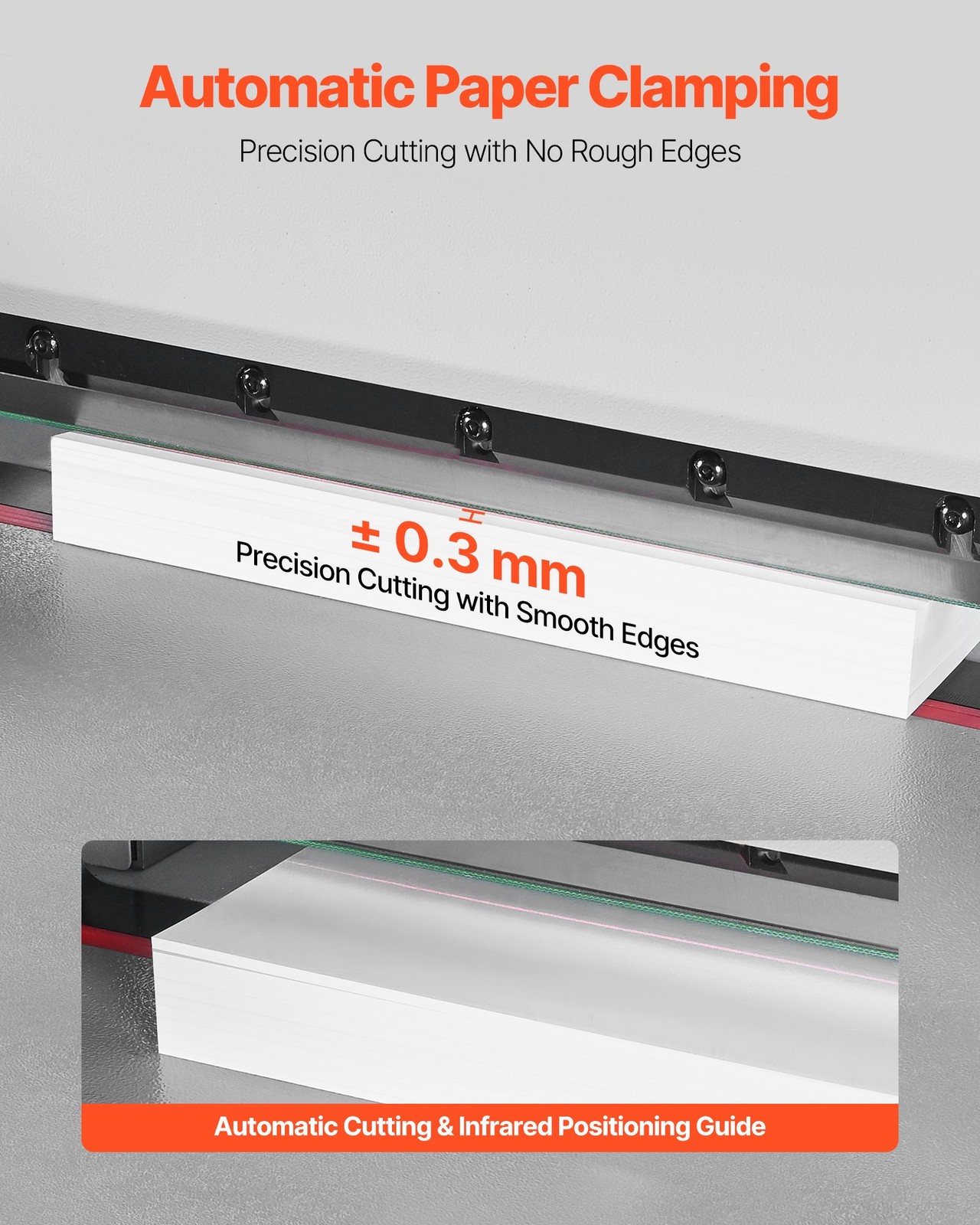 Electric Paper Cutter, Heavy Duty Metal Paper Cutter Machine, 17.72 inch Cutting