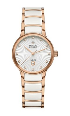 Unbenutzte RADO Centrix R30019744 Edelstahl weiße Diamanten Damenuhr in Box