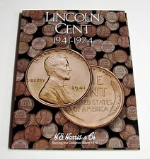 HE-Harris Lincoln Cent 1941-1974 Coin Folder - Coin Collecting Book and Supply