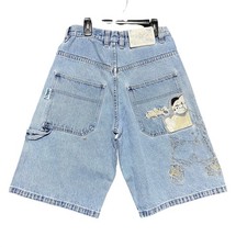 Southpole Vintage Mens 28 Baggy Carpenter Denim Shorts Jorts Y2K Skater Graphic