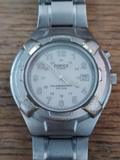 Casio Edifice Illuminator 100m WR Date Quartz Analog Stainless Steel White Dial