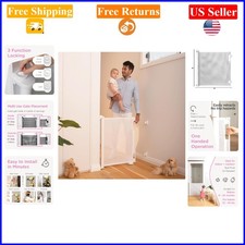 Retractable Baby Gate 33" Tall x 55" Wide for Stairs  Doorways, White