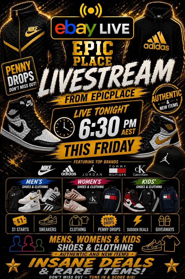 🔥EpicPlace - LIVESTREAM | NEW ARRIVALS | Sneakers and Clothing | $1 Starts