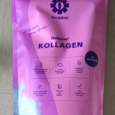 fembites fempow Kollagen Pulver 30 Portionen à 15 g Biotin Zink Vitamin C