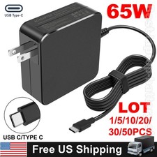LOT 65W AC Laptop Charger USB C Type C for HP Chromebook Lenovo/Acer/Asus/Dell