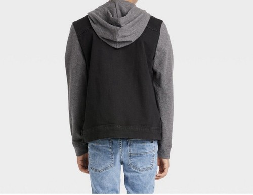 NWOT Boys Art Class XXL (16/18) Black Denim Hooded Front Snap Jacket 4 Pockets - Picture 4 of 10