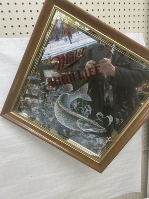 Miller High Life Beer Diamond Wildlife Series Mirror Sign Tip Up