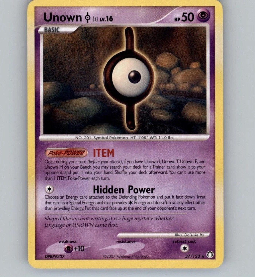 Unown [I] 37/123 Rare Mysterious Treasures Pokemon Lightly Played