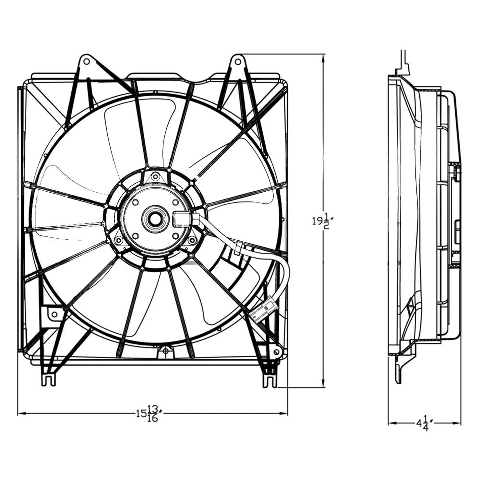 For Acura RDX 2010-2012 TYC Driver Side Engine Cooling Fan - Imagem 4 de 4