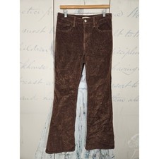 Levi's 726 Flare Corduroy Pants Size 30 Brown High Rise Slim Stretch Retro 70s