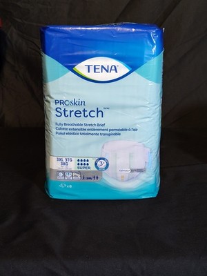 Tena Proskin Stretch Super Unisex Adult 3XL 1 Package Of 8