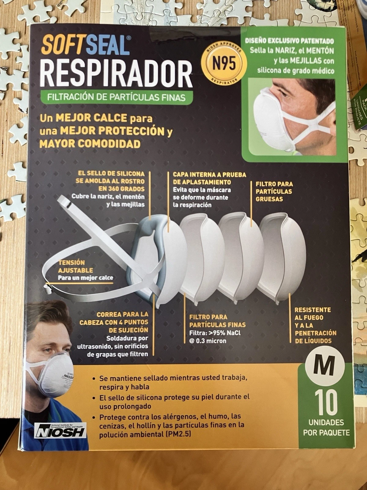 Softseal N95 NIOSH Box of 10 3D Cup Medium Masks Respirators New
