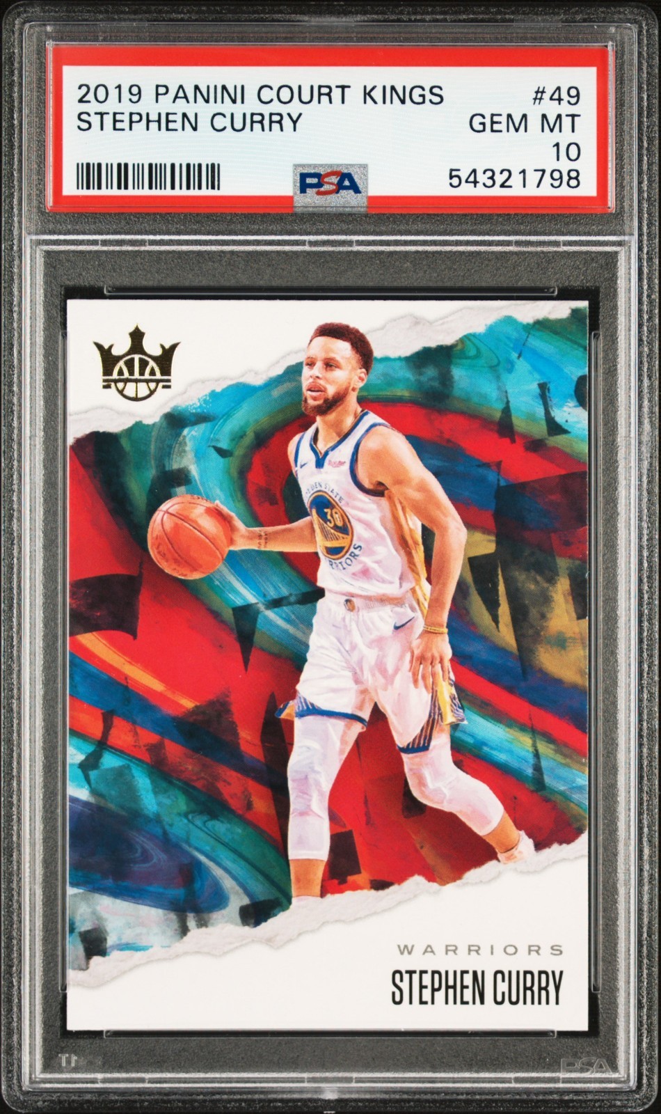 Stephen Curry 2019 Panini Court Kings #49 PSA 10 Gem Mint Perfect Slab POP 62