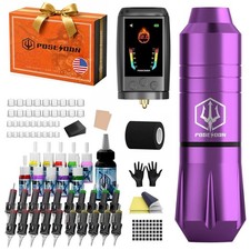Wireless Tattoo Kit Complete for Beginners Pen Machine with Power Supply Needles