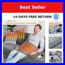 Electric Heating Pad 30x60cm Back Neck Shoulder 9 Heat 4 Timer Washable