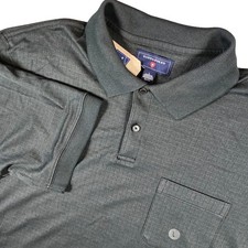 Saddlebred Mens Black Classic Fit Textured Polo Shirt Size Large Golf Athleisure