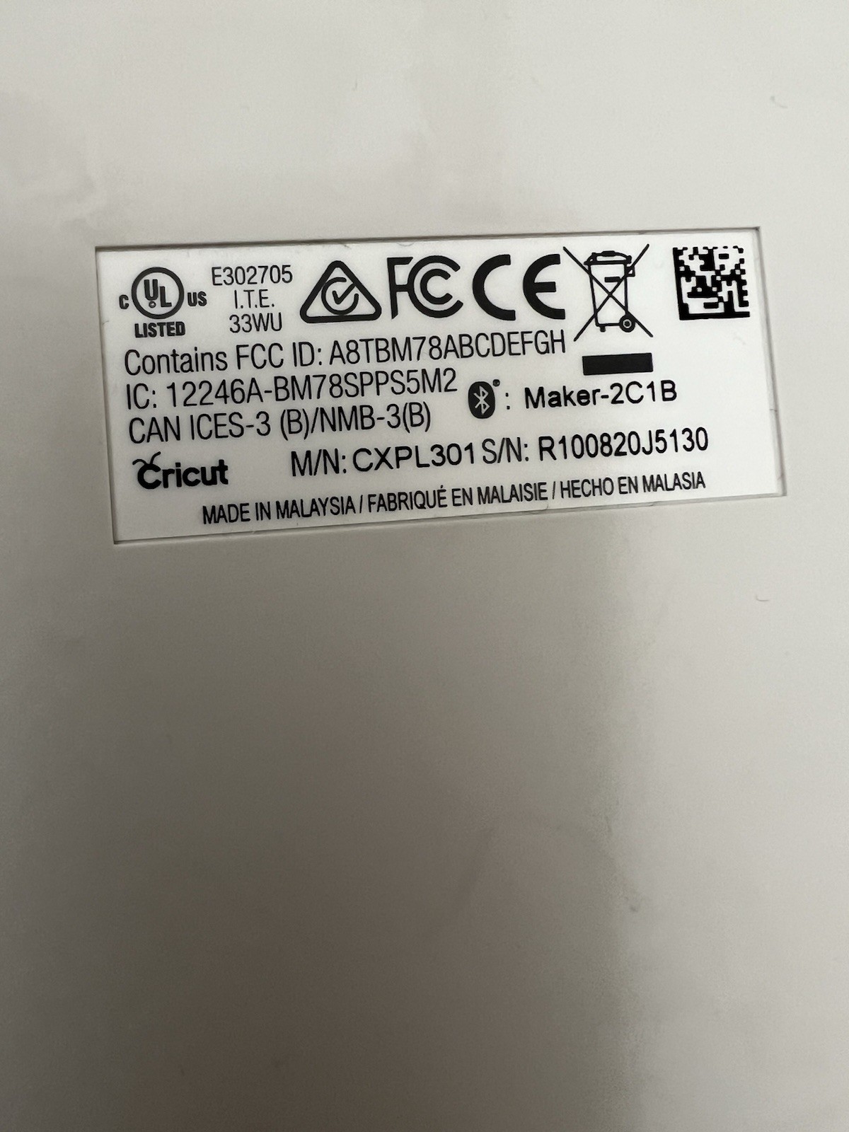 Cricut Maker CXPL301 Die Cutting Machine In Rose With Power Cord & Knife Blade